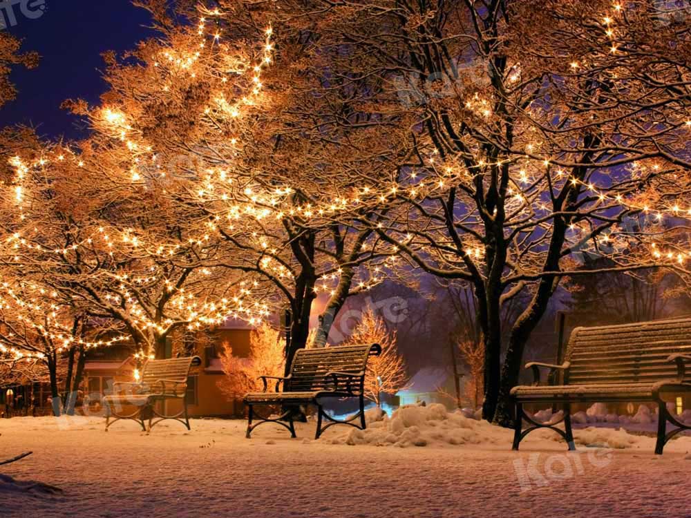 Kerstachtergrond Parkvakantiebank Ontworpen door Chain Photography