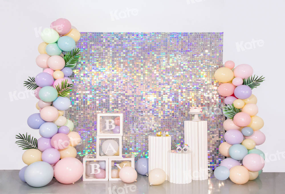 Kate Symphony Birthday Backdrop BABY Party Balloons Printed Shiny Designed by Emetselch
