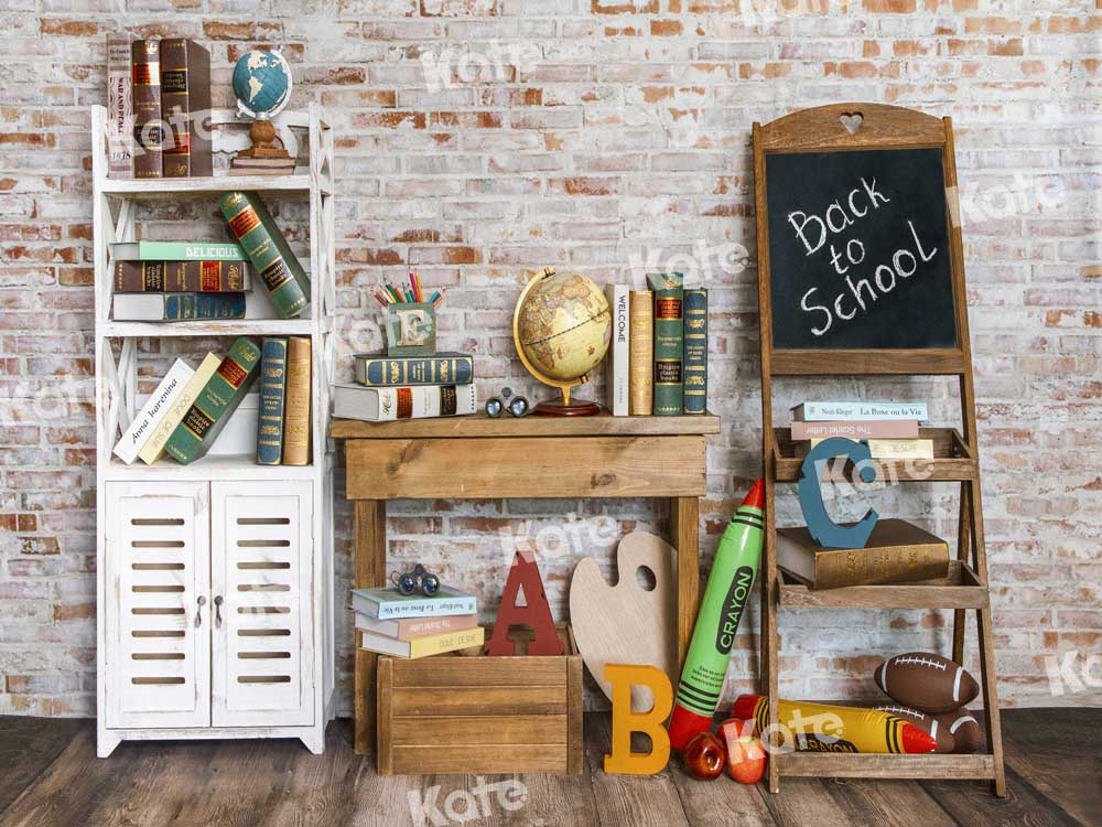 Kate Back to School Backdrop White Cabinet Classroom Designed by Emetselch