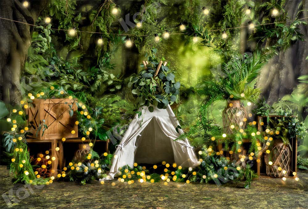 Kate Birthday Backdrop Jungle Camping Boy Designed by Emetselch