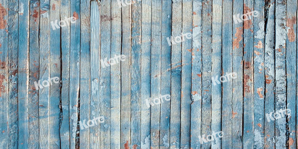 Fondo de madera azul desgastada diseñado por Kate