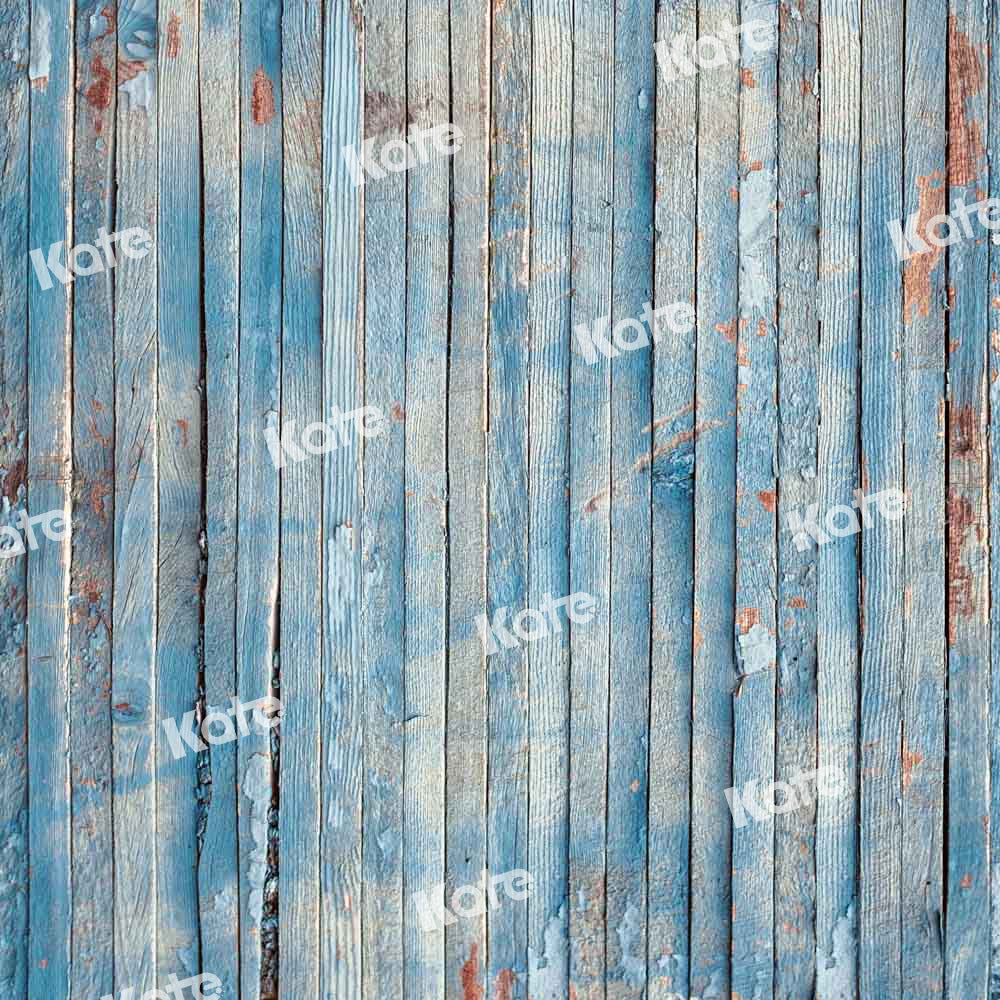 Fondo de madera azul desgastada diseñado por Kate