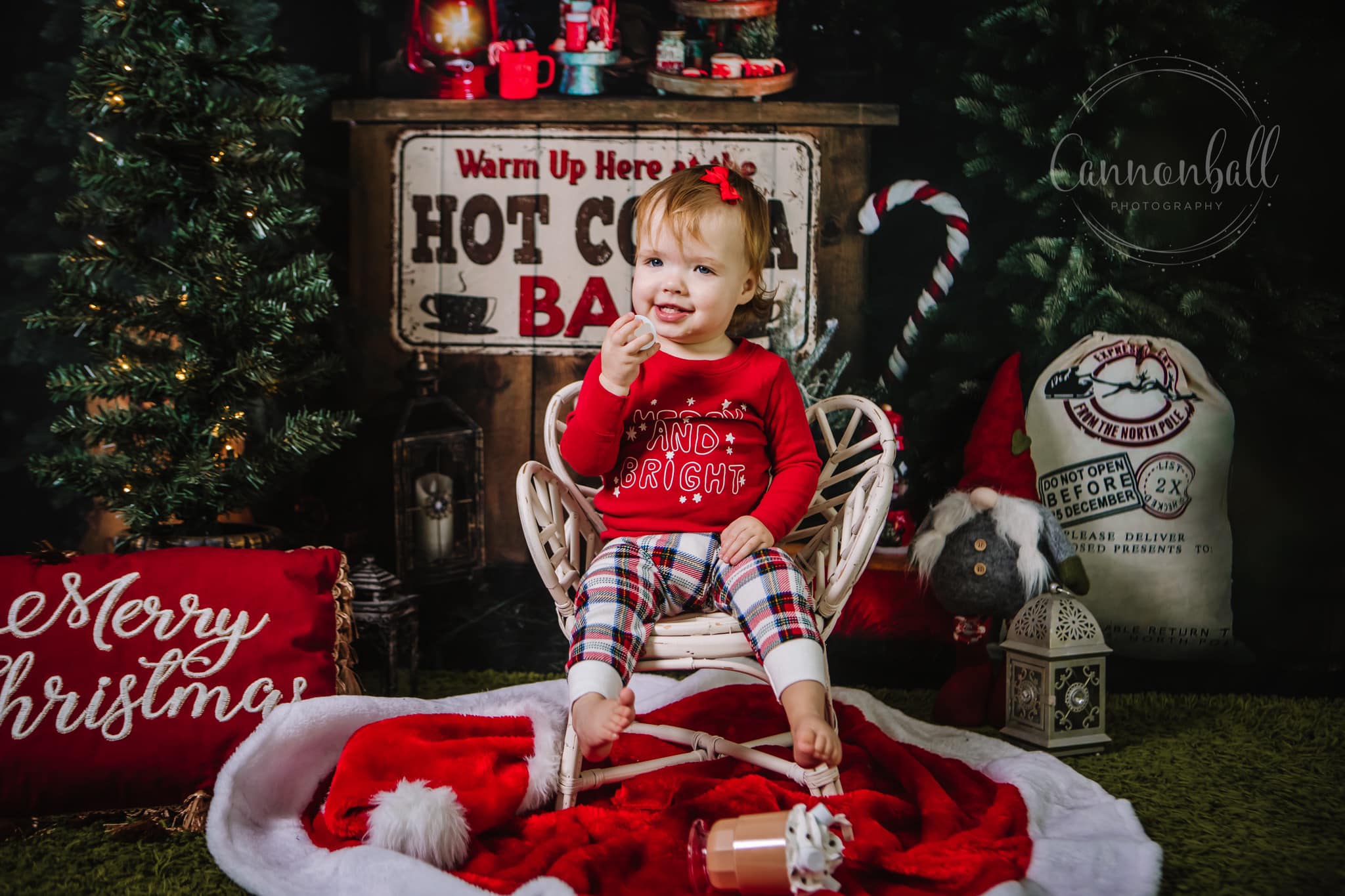 Kate Christmas Backdrop Hot Cocoa Night for Photography