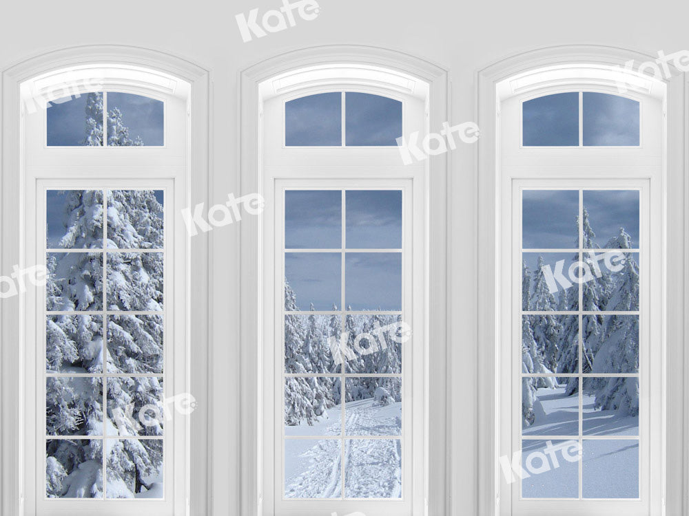 Sfondo Invernale Finestra Neve Cedro progettato da Chain Photography
