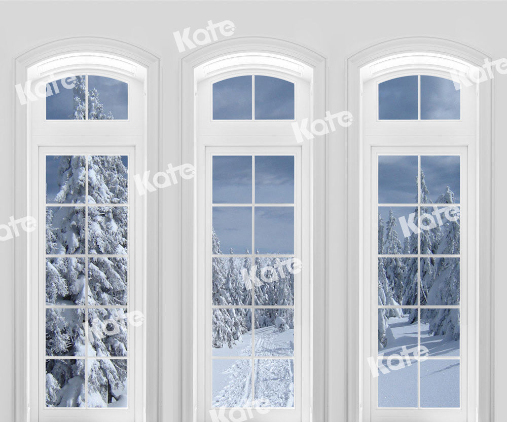 Sfondo Invernale Finestra Neve Cedro progettato da Chain Photography