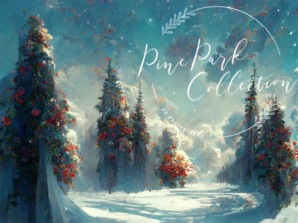 Kate Blue Winter Wonderland Backdrop Designed By Pine Park Collection