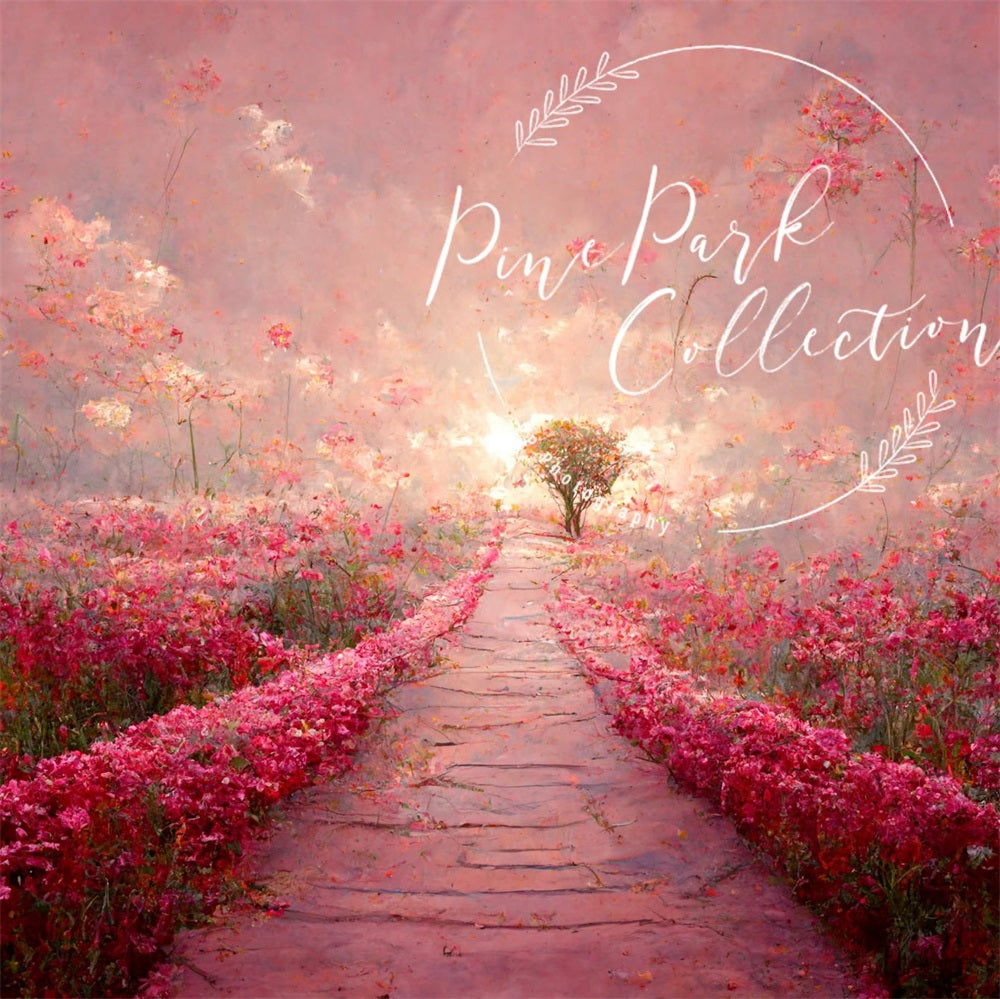 Kate Pink Floral Dream Path Backdrop Designed By Pine Park Collection