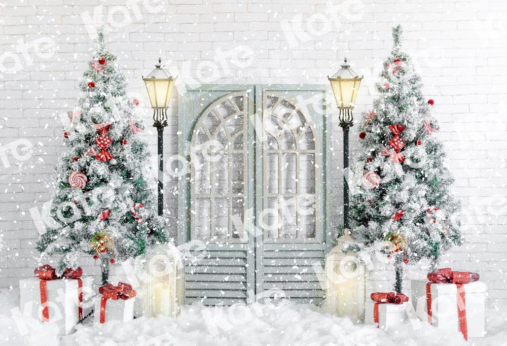 Kate Christmas Printed Backdrop Door Tree Designed by Uta Mueller Photography