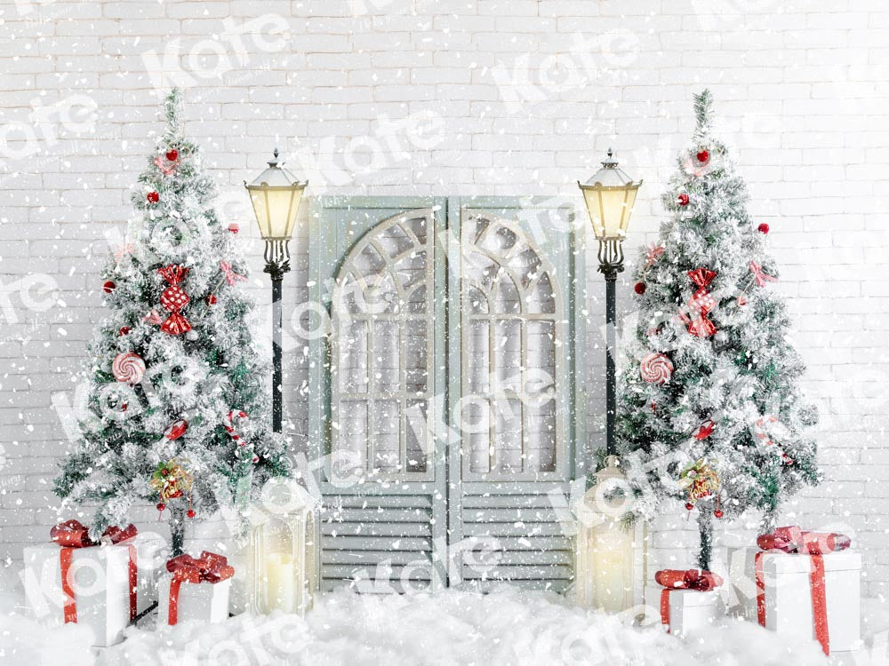 Kate Christmas Printed Backdrop Door Tree Designed by Uta Mueller Photography