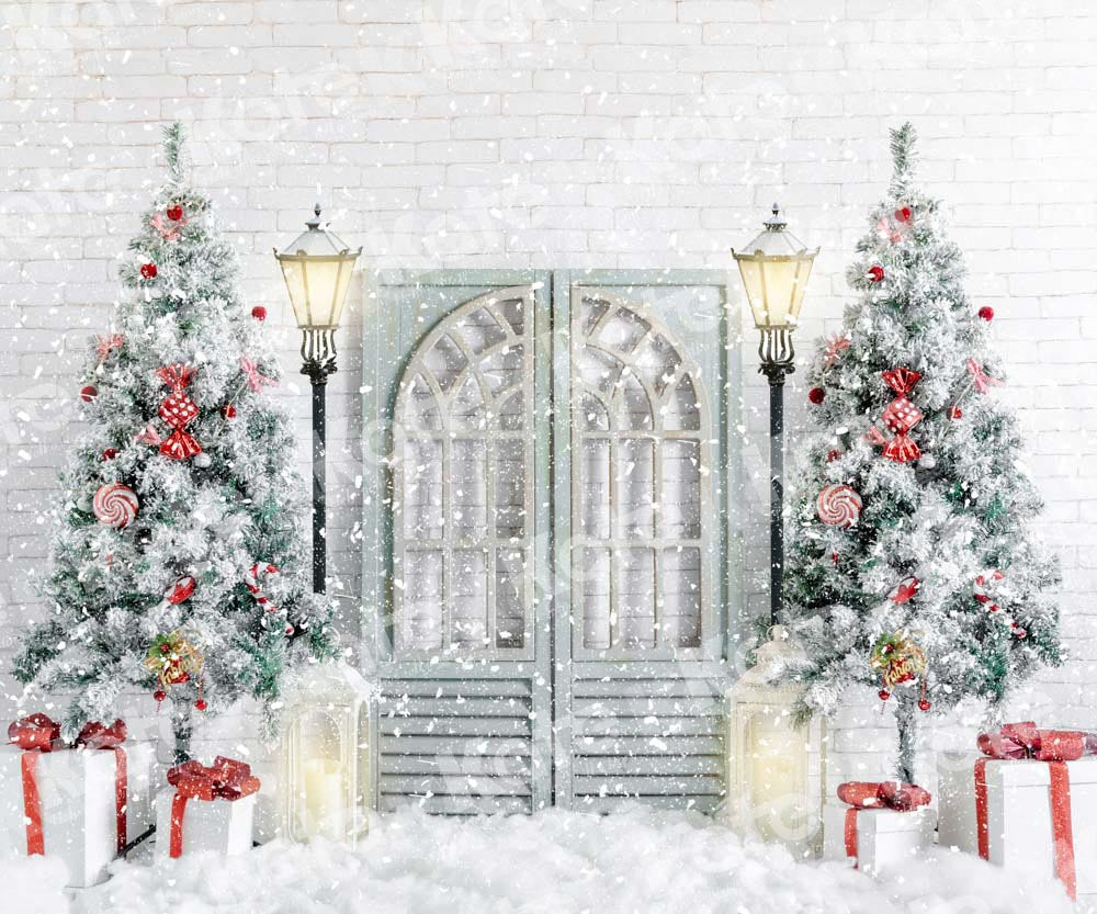 Kate Christmas Printed Backdrop Door Tree Designed by Uta Mueller Photography