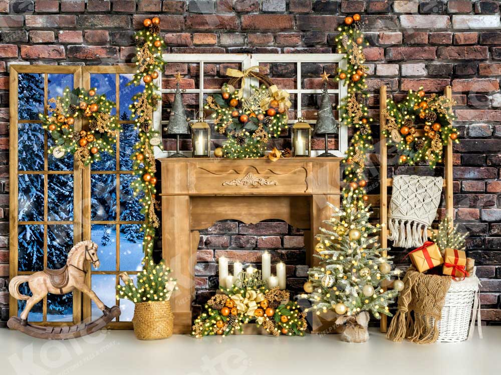 Kate Golden Christmas Backdrop Window Designed by Emetselch