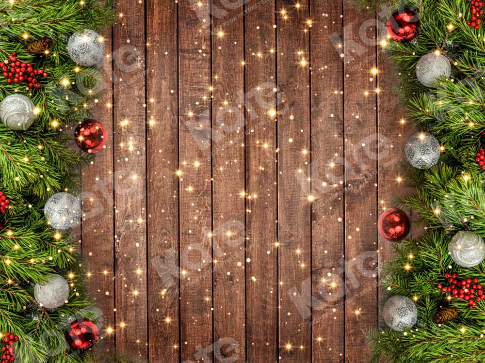 Fondo de tablero de Navidad de madera con iluminación diseñado por Chain Photography