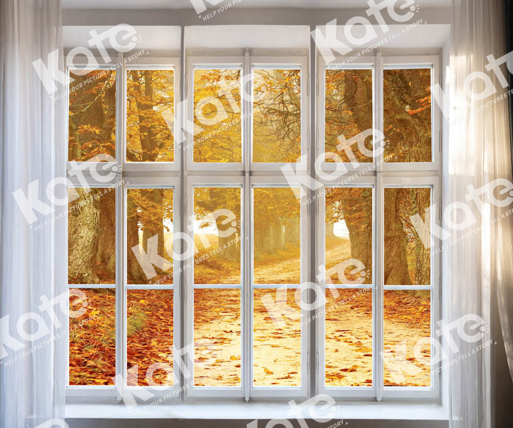 Fondo de hojas de otoño para ventana diseñado por Chain Photography