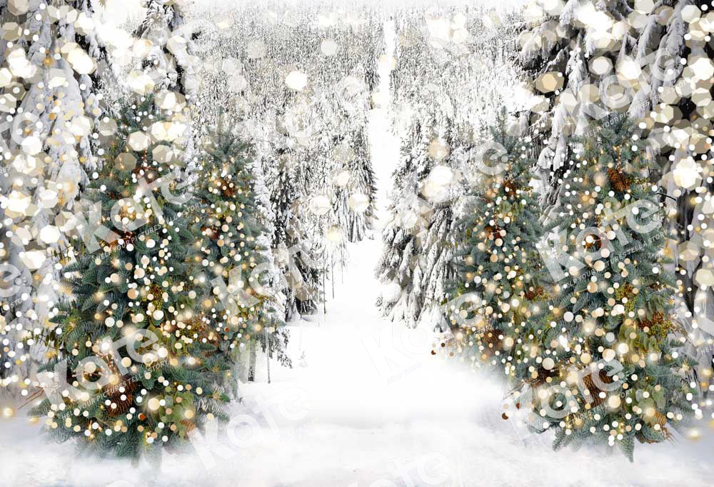 Kate Christmas Backdrop Tree Path Winter Designed by Chain Photography
