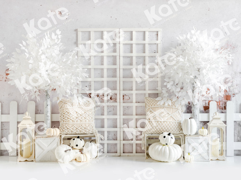 Sfondo autunnale in stile boho bianco con zucca progettato da Emetselch