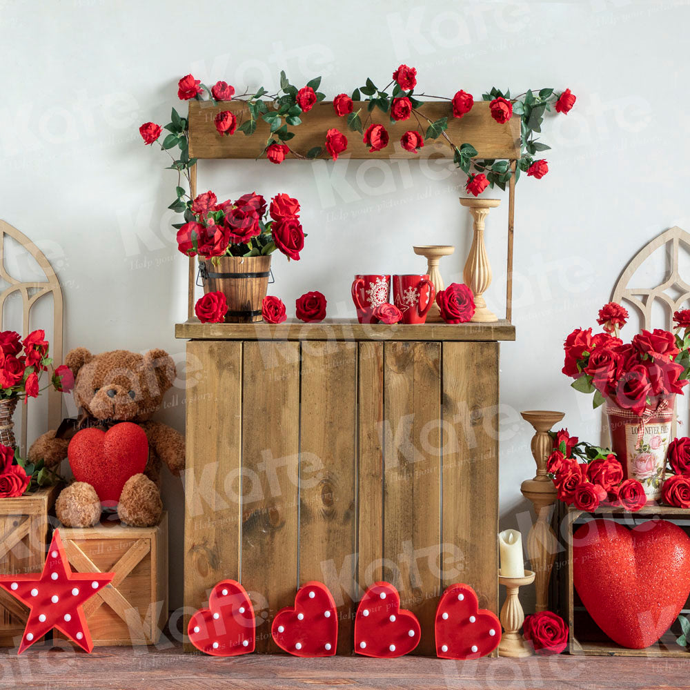 Valentijnsdag Rozenwinkel Liefdesachtergrond Ontworpen door Emetselch