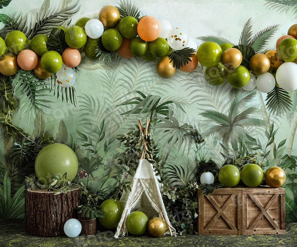 Kate Boho Nature Wild Birthday Tent Cake Smash Backdrop for Photography