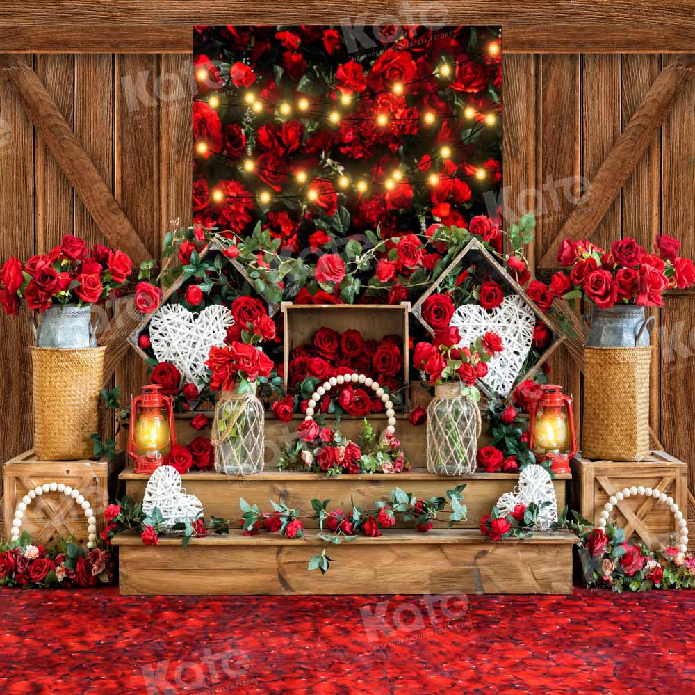 Kate Valentine's Day Rose Birthday Party Backdrop Designed by Emetselch