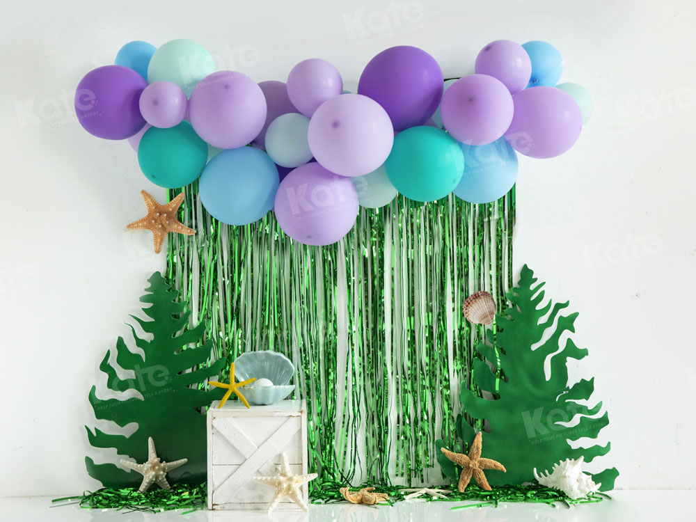 Onderwaterwereld Ballonnen Cake Smash Foto Achtergrond ontworpen door Emetselch.