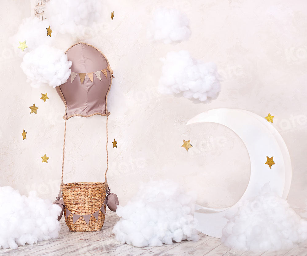 Heteluchtballonwolk Cake Smash-achtergrond ontworpen door Chain Photography