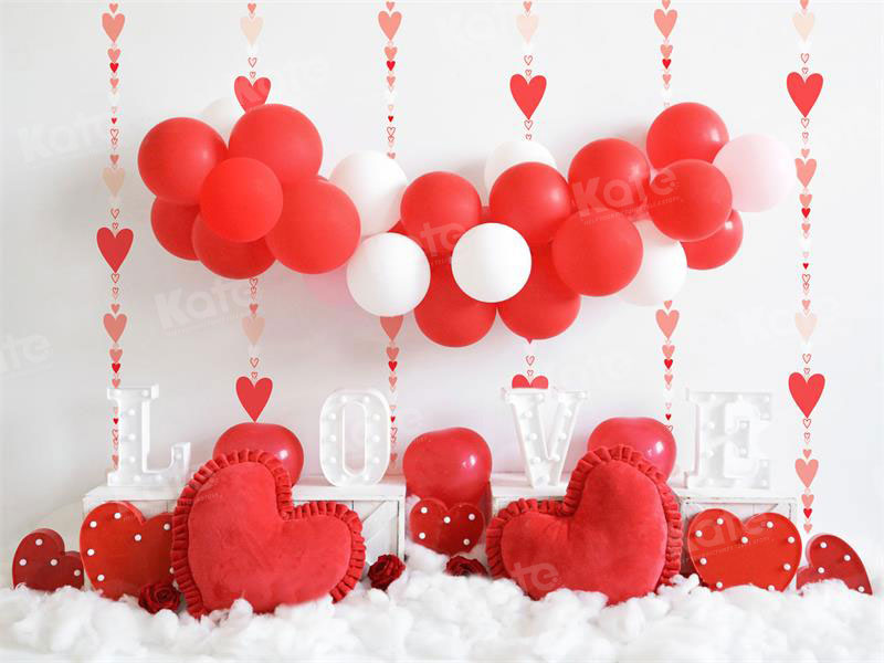Kate Valentine's Day Backdrop Balloons Love Heart Designed by Uta Mueller Photography