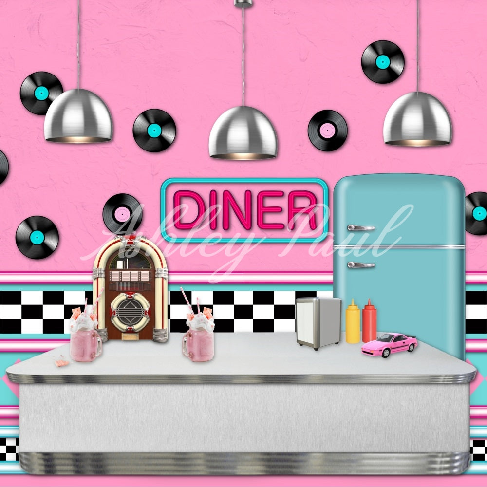 Kate Pink Diner Backdrop Designed by Ashley Paul