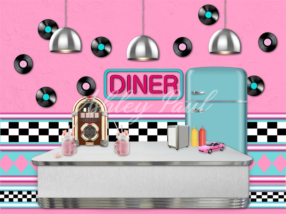 Kate Pink Diner Backdrop Designed by Ashley Paul