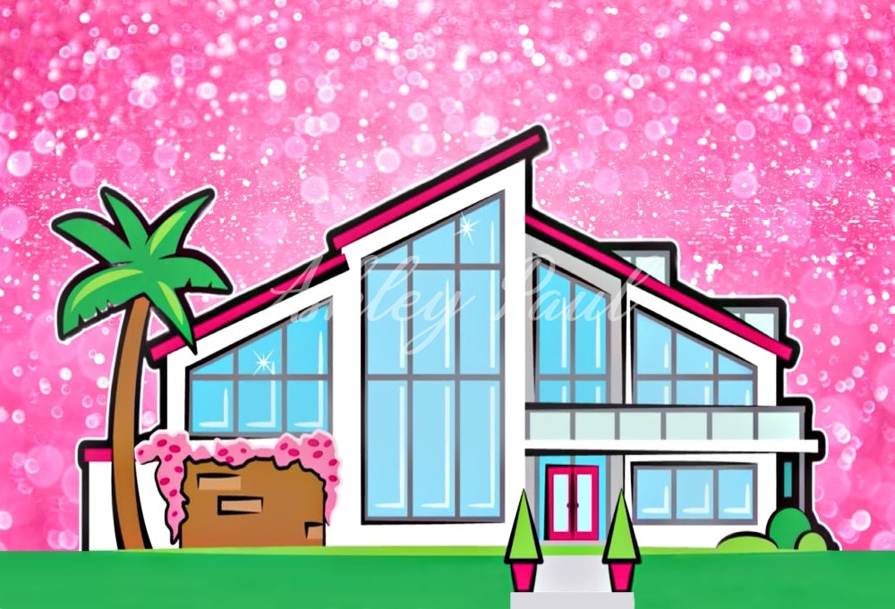 Roze Huis Foto Achtergrond Ontworpen door Ashley Paul