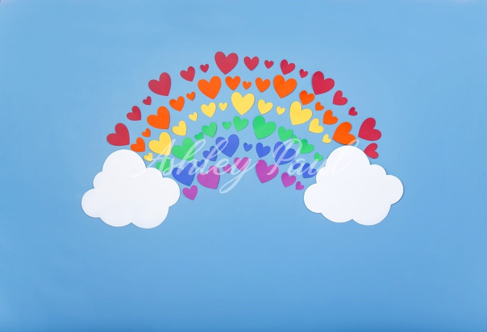 Rainbow Heart Clouds