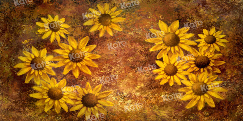 Kate Fine Art Hand Painted Sunflower Backdrop Designed by GQ