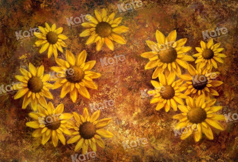 Kate Fine Art Hand Painted Sunflower Backdrop Designed by GQ