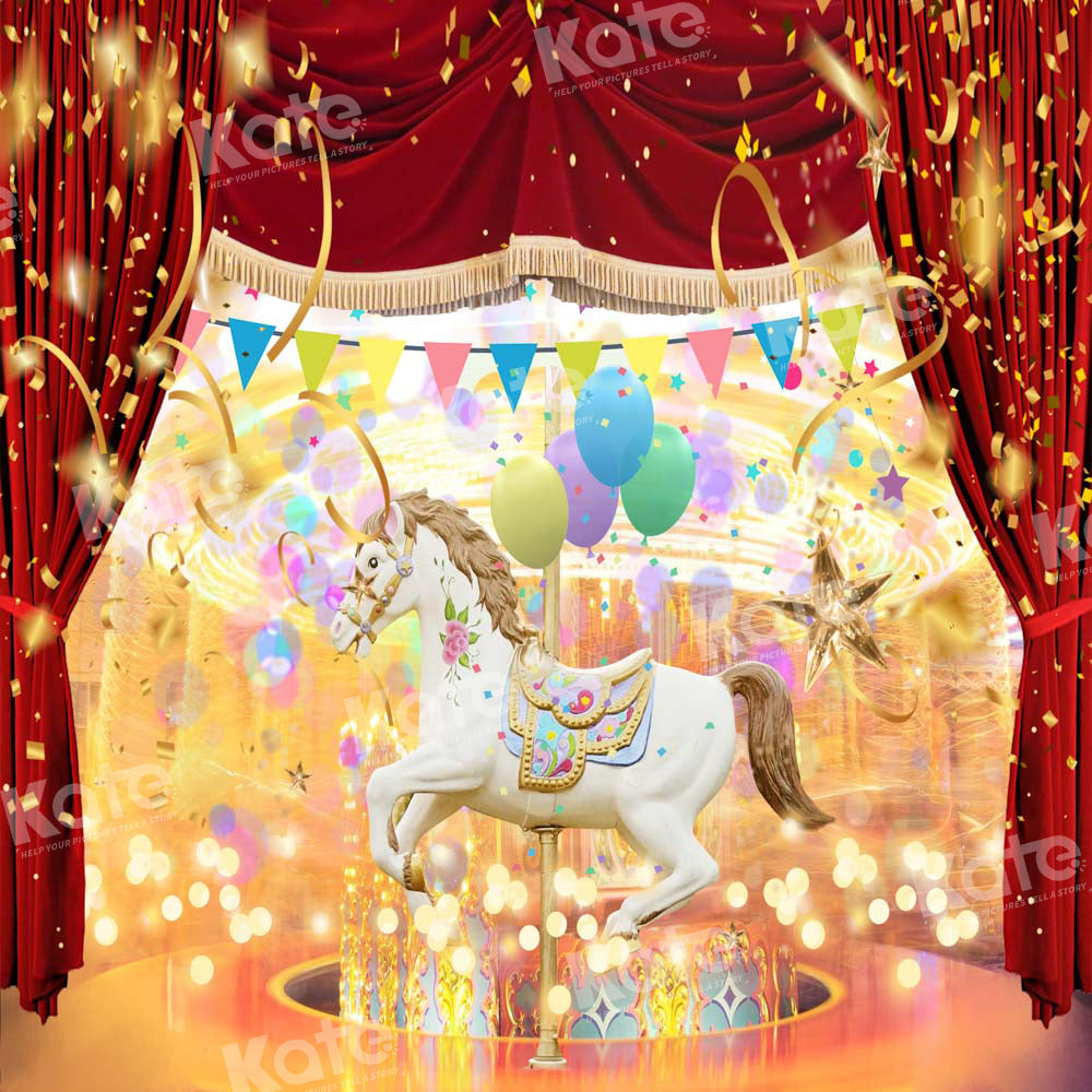 Kate Amusement Park Carousel Backdrop Designed by GQ