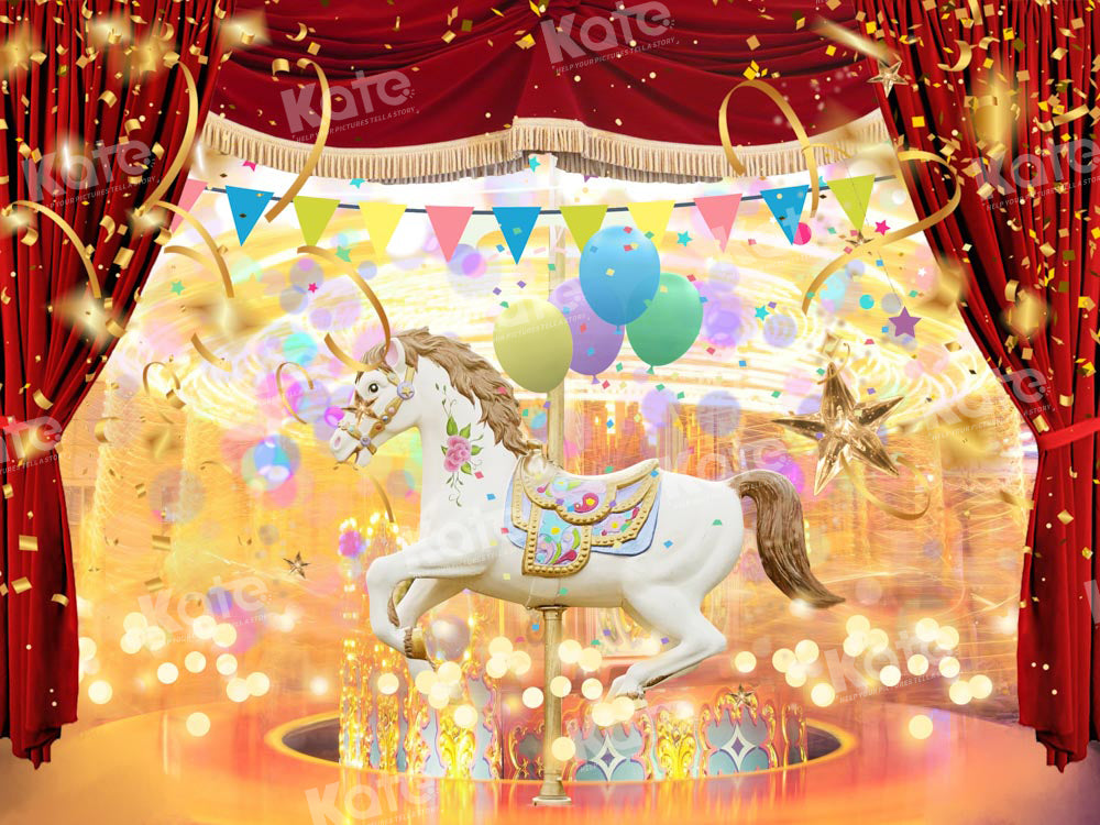 Kate Amusement Park Carousel Backdrop Designed by GQ
