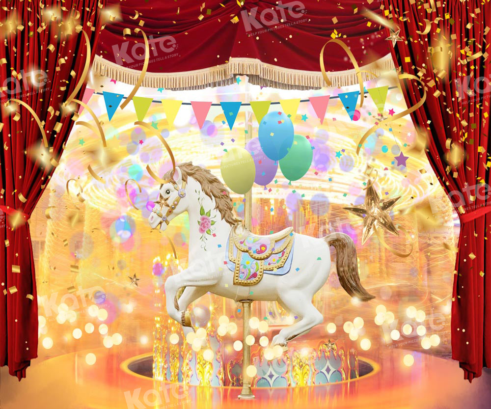 Kate Amusement Park Carousel Backdrop Designed by GQ