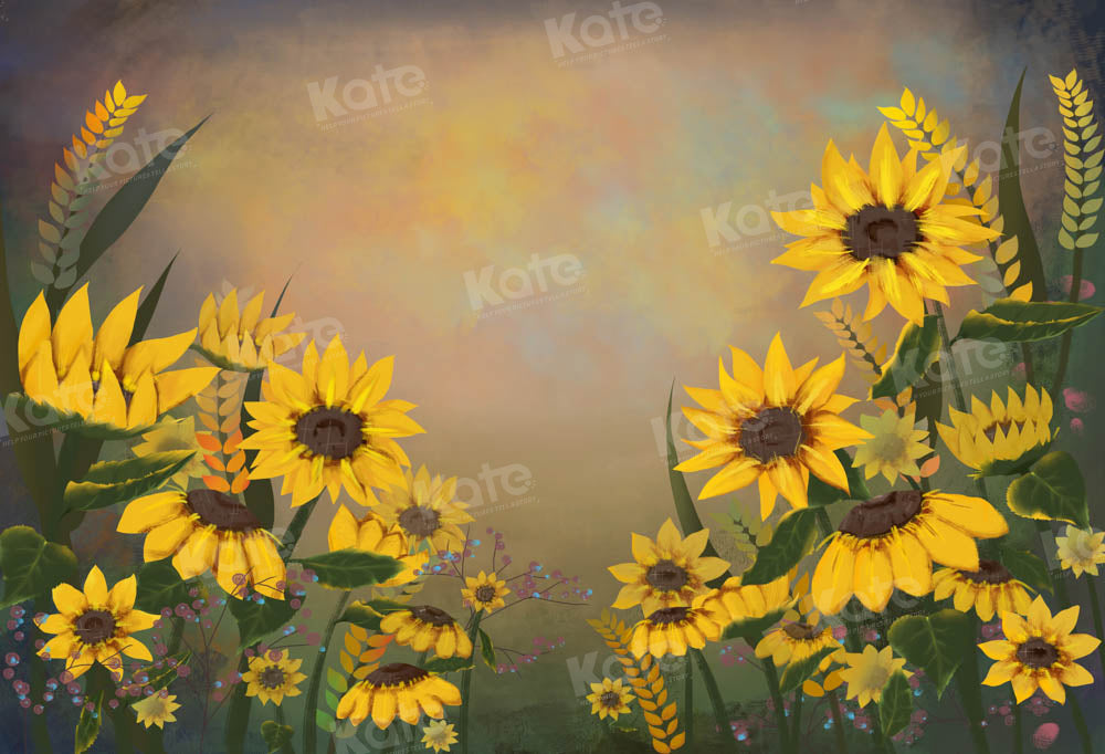 Kate Fine Art Painting Sunflower Backdrop Designed by GQ