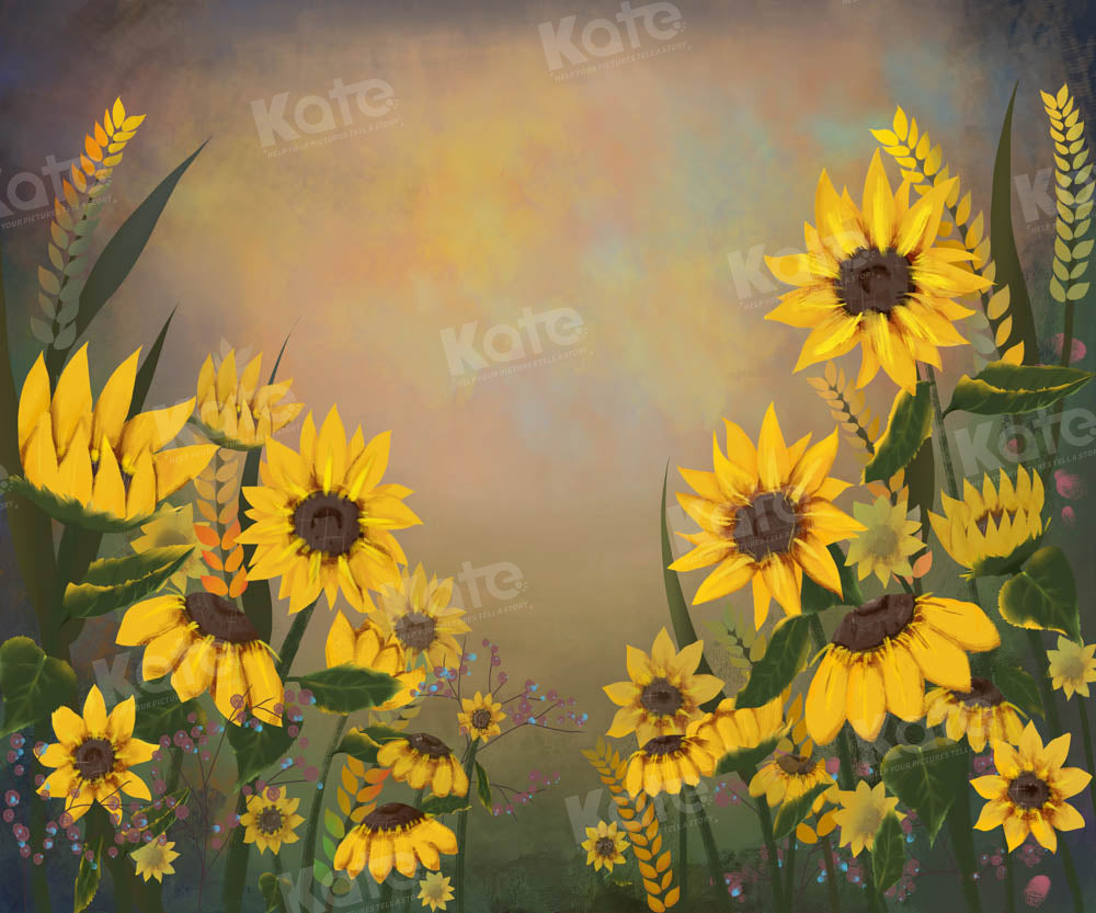 Kate Fine Art Painting Sunflower Backdrop Designed by GQ