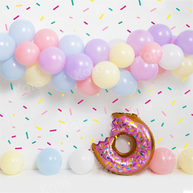 Kate Dessert Donut Cake Samsh Balloons Backdrop for Photography