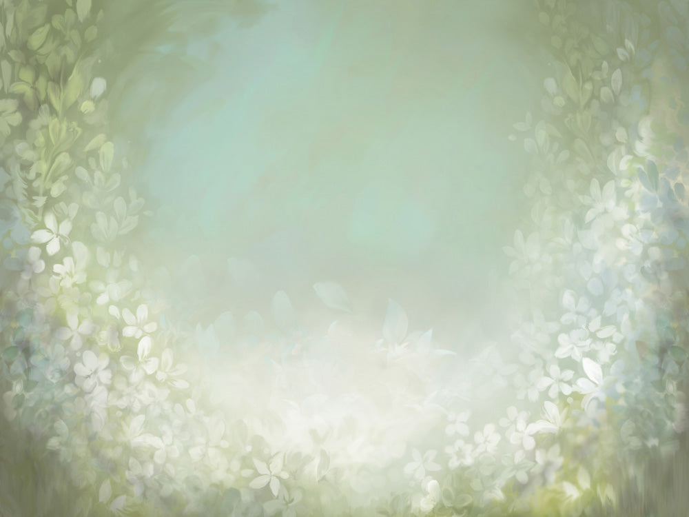 Kate Fine Art Abstract Green Floral Backdrop Designed by GQ