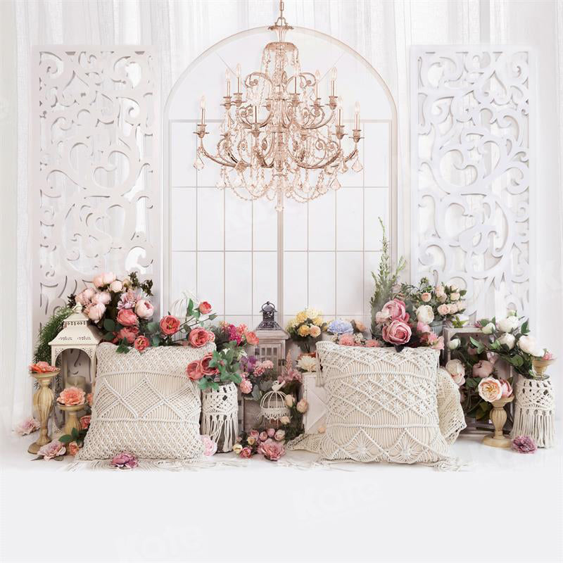 RTS Kate Boho Spring Pillows Chandelier Backdrop for Photography (US ONLY)