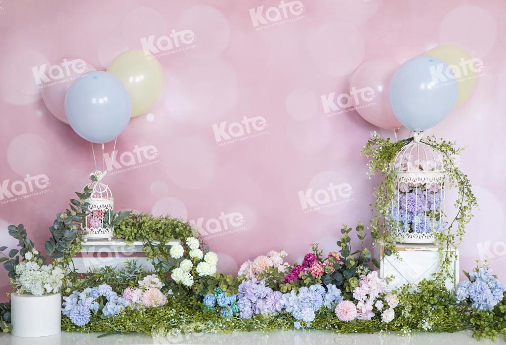 Kate Valentine's Day Pink Flower Balloons Backdrop Designed by Chain  Photography