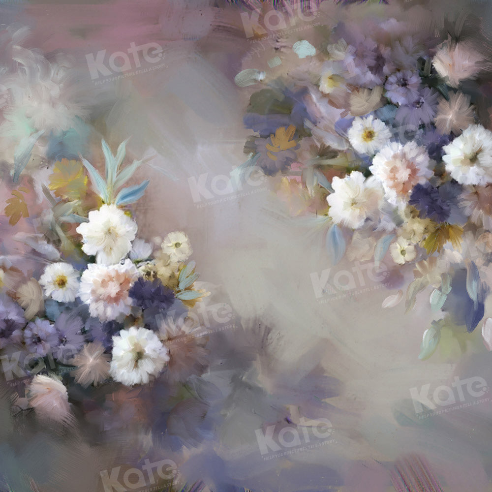RTS Kate Fine Art Hand Painted Beautiful Floral Backdrop Designed by GQ (US ONLY)