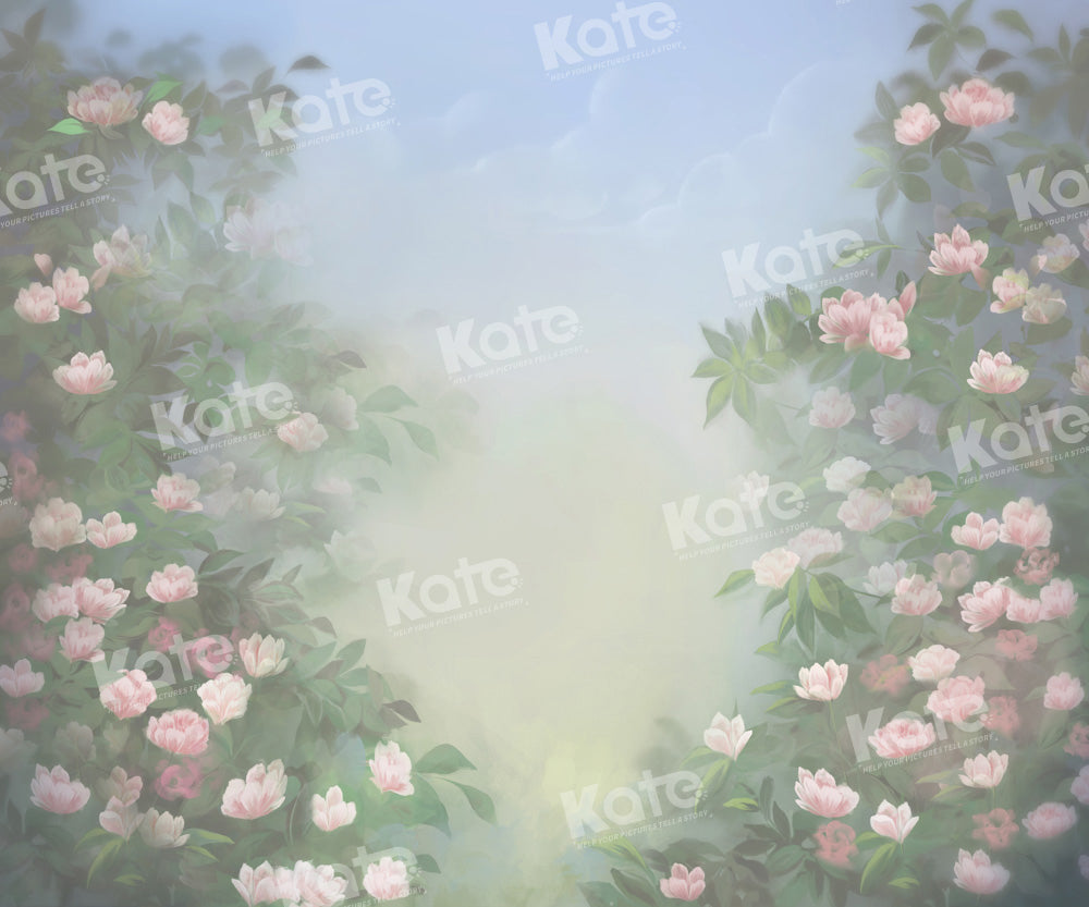 Kate Fine Art Floral Green Backdrop Designed by GQ