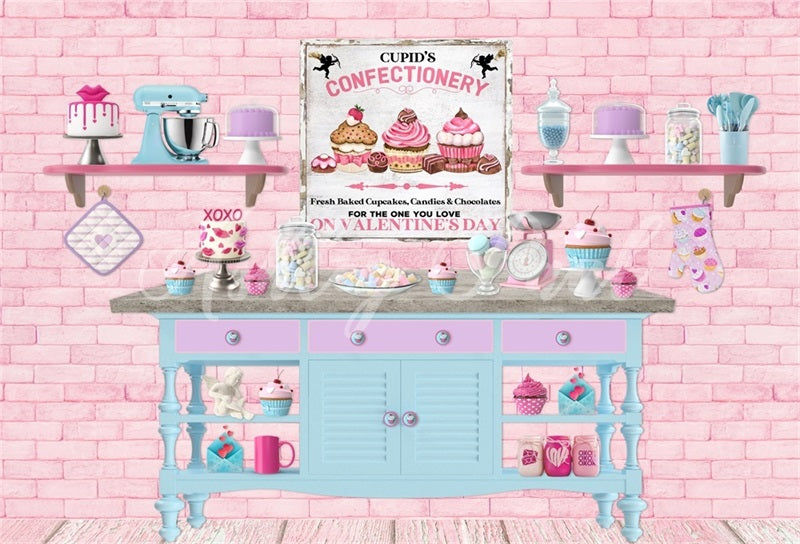Ashley Paul ontwerpt Valentijns Bakkerijachtergrond voor Cupido's Bakery