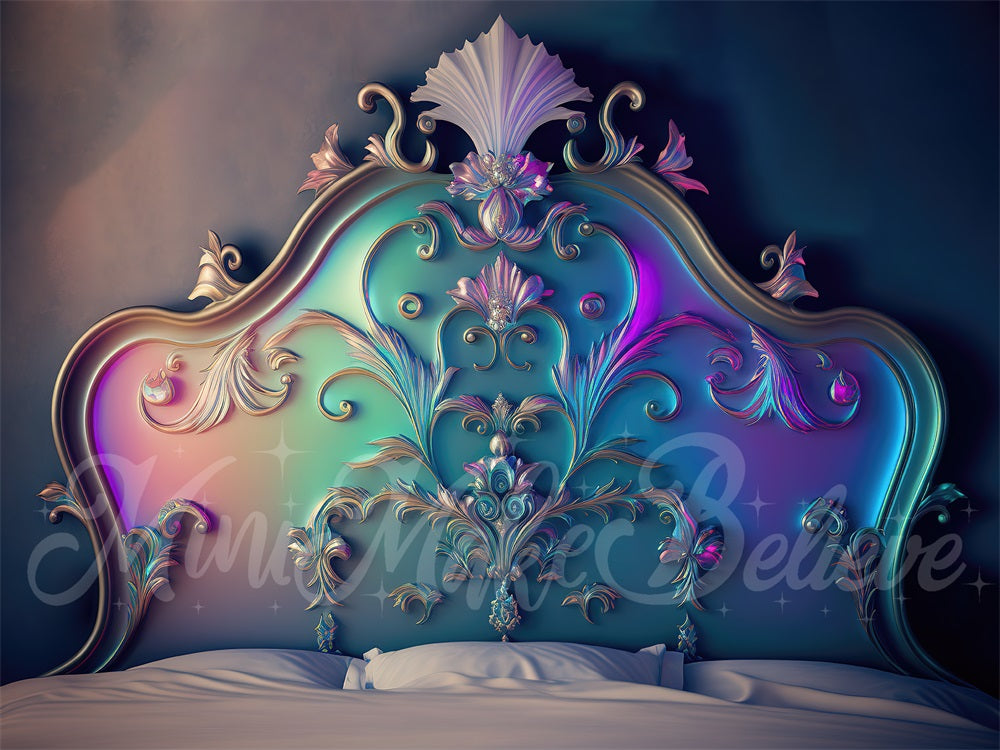 Iridescent Ornate Valentine Boudoir Headboard Foto Achtergrond Ontworpen door Mini MakeBelieve