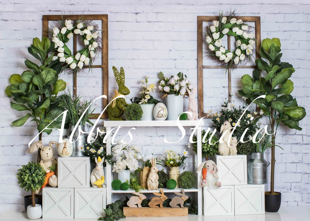 Kate Easter Greens Printed Backdrop Designed by Abbas Studio