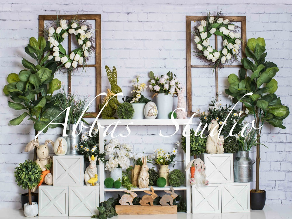 Kate Easter Greens Printed Backdrop Designed by Abbas Studio