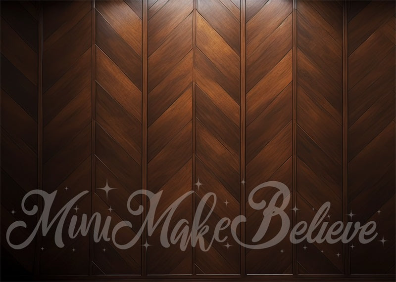 Kate Brown Wood Parquet Wall Panel Backdrop Designed by Mini MakeBelieve