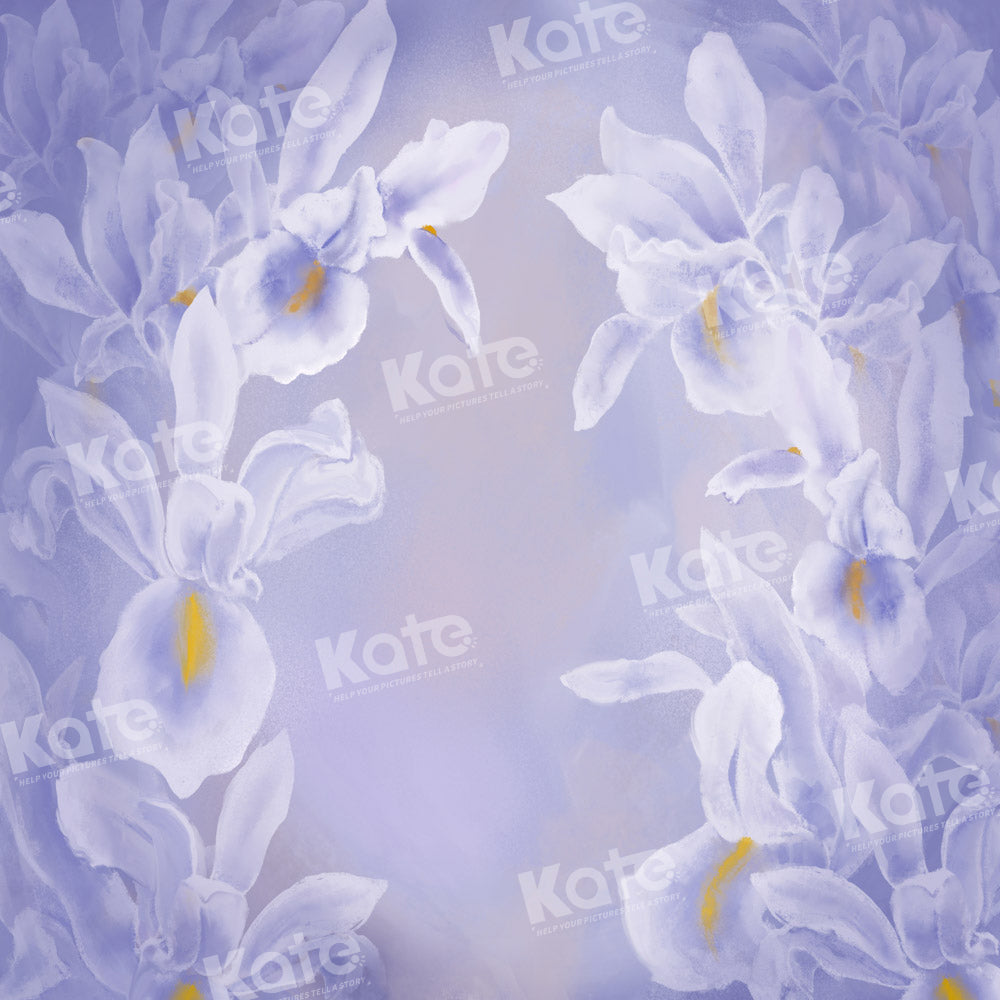 Kate Fine Art Hand Painted Purple Floral Backdrop Designed by GQ
