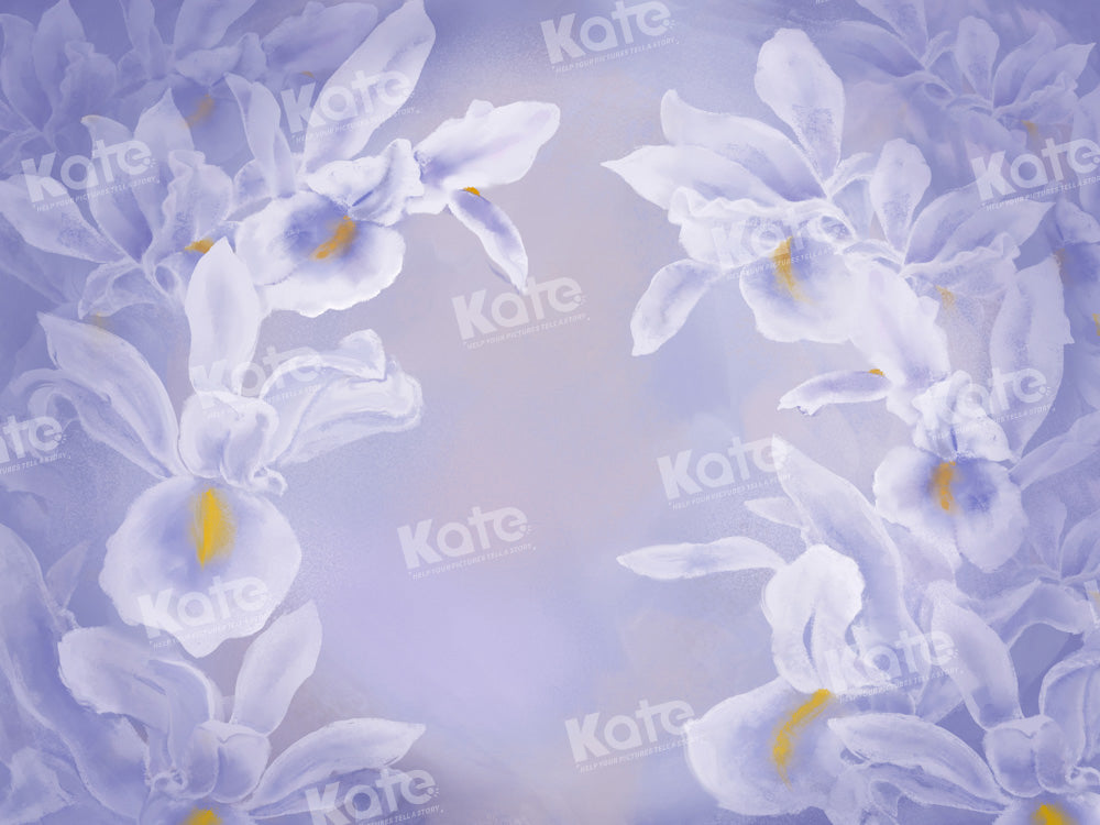 Kate Fine Art Hand Painted Purple Floral Backdrop Designed by GQ