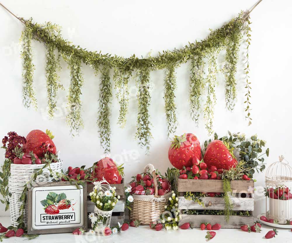 Kate Summer Strawberry Farm Swag Backdrop Designed by Emetselch